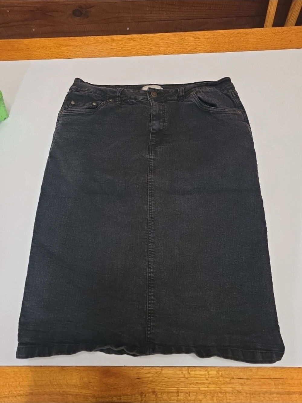 Woman Within Black Denim Midi Skirt